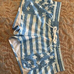 Blue and White Star Striped Shorts